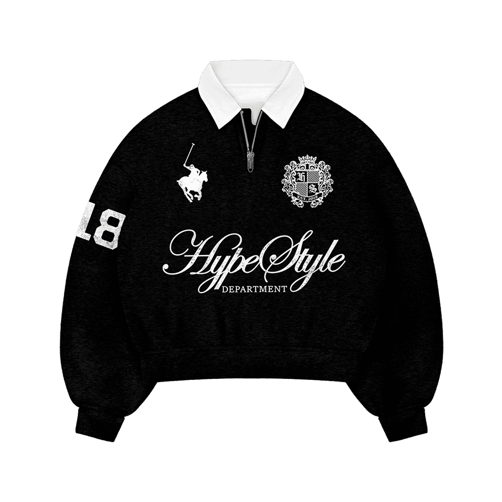 Half Zip Polo — Black