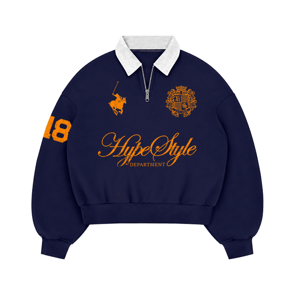 Half Zip Polo — Navy