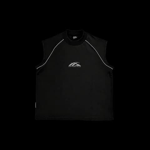 SLEEVELESS RANGLAN - BLACK