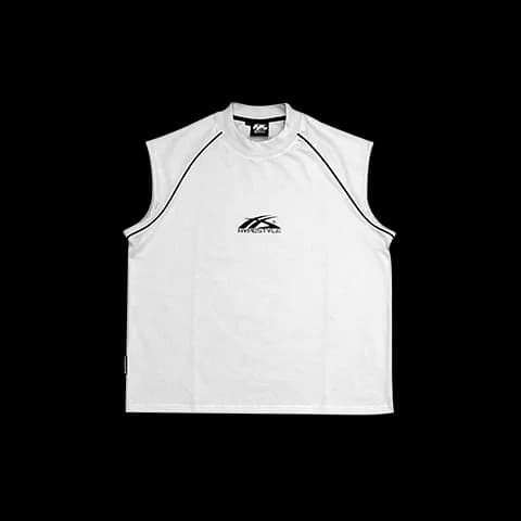SLEEVELESS RANGLAN - WHITE