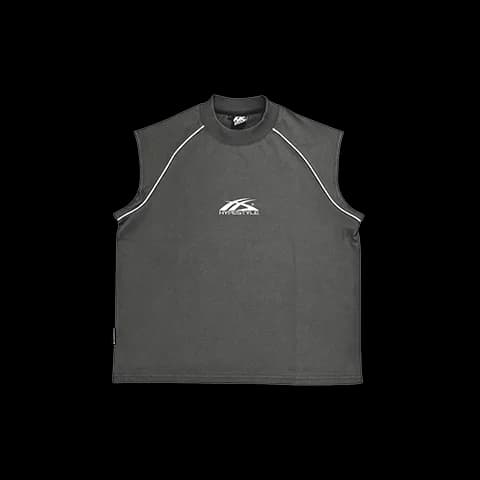 SLEEVELESS RANGLAN - GREY
