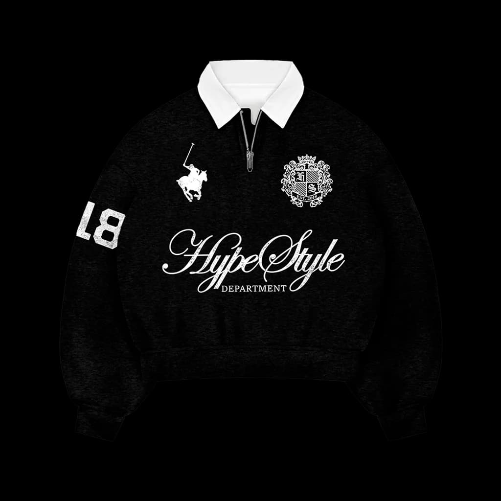 Half-Zip Polo Black