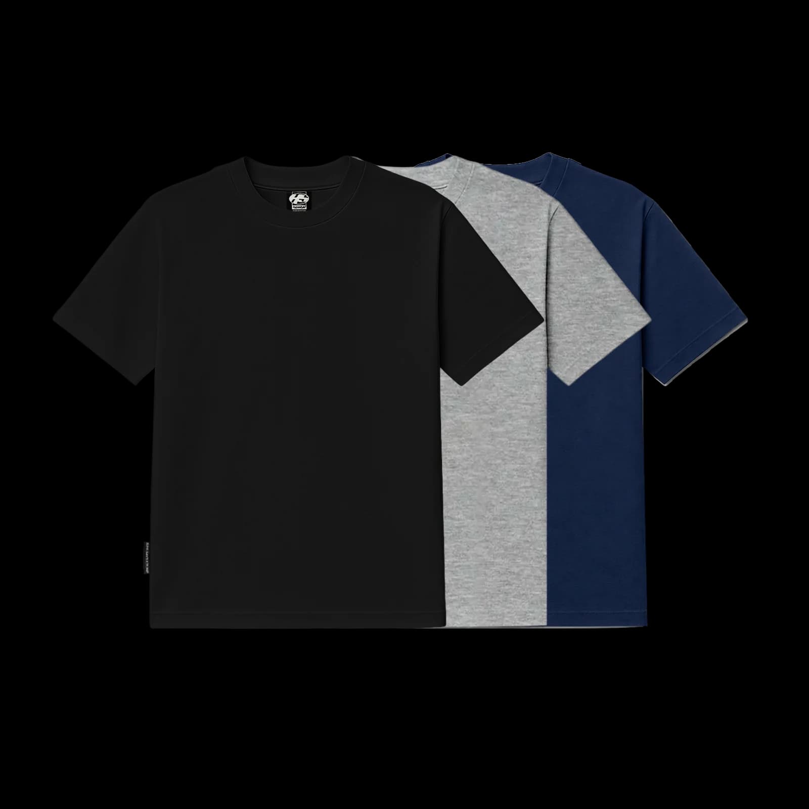 Regular Tees - 3 PACK (Black, Melange, Navy)