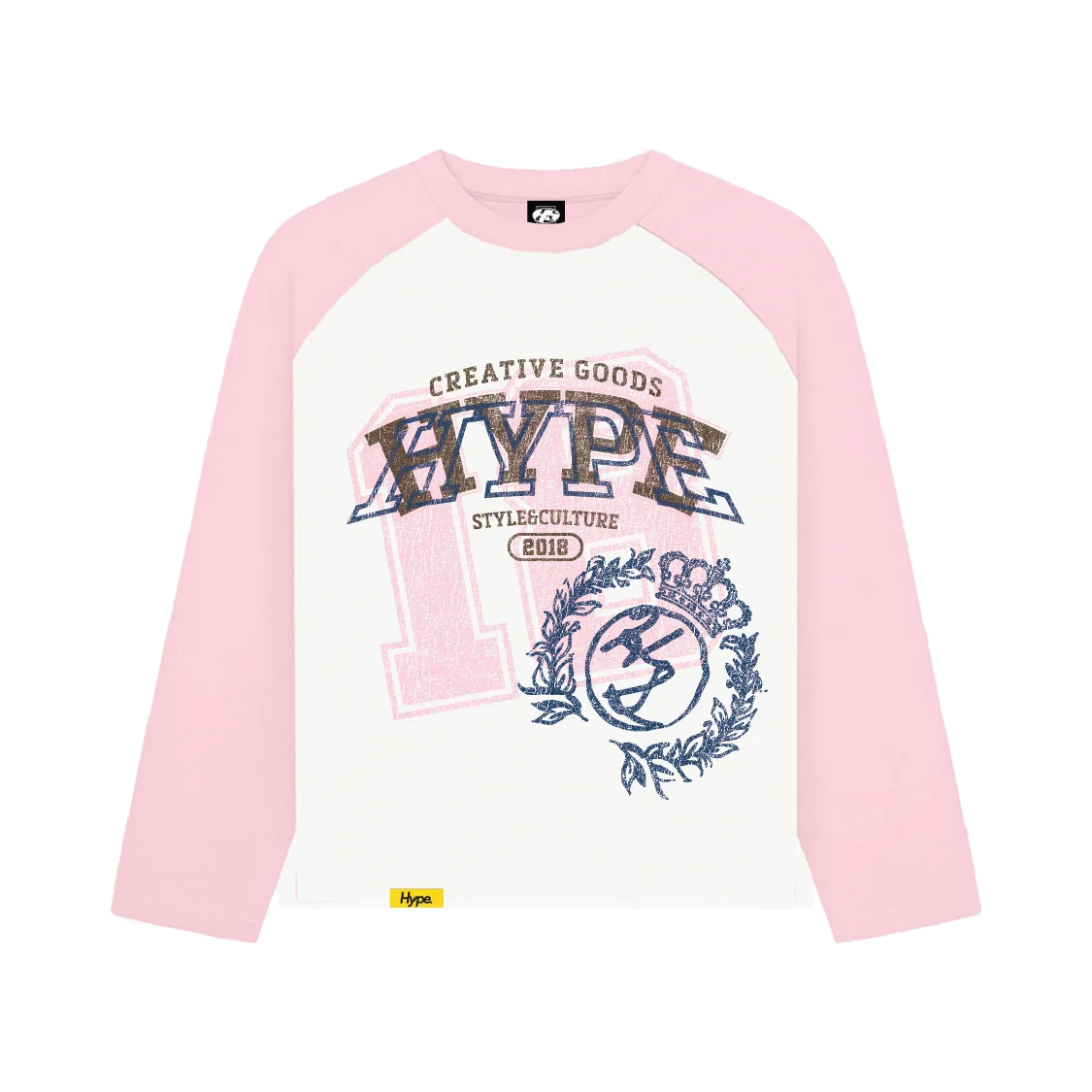 HYPE CREATIVE GOODS – PINK RAGLAN LONGSLEEVE